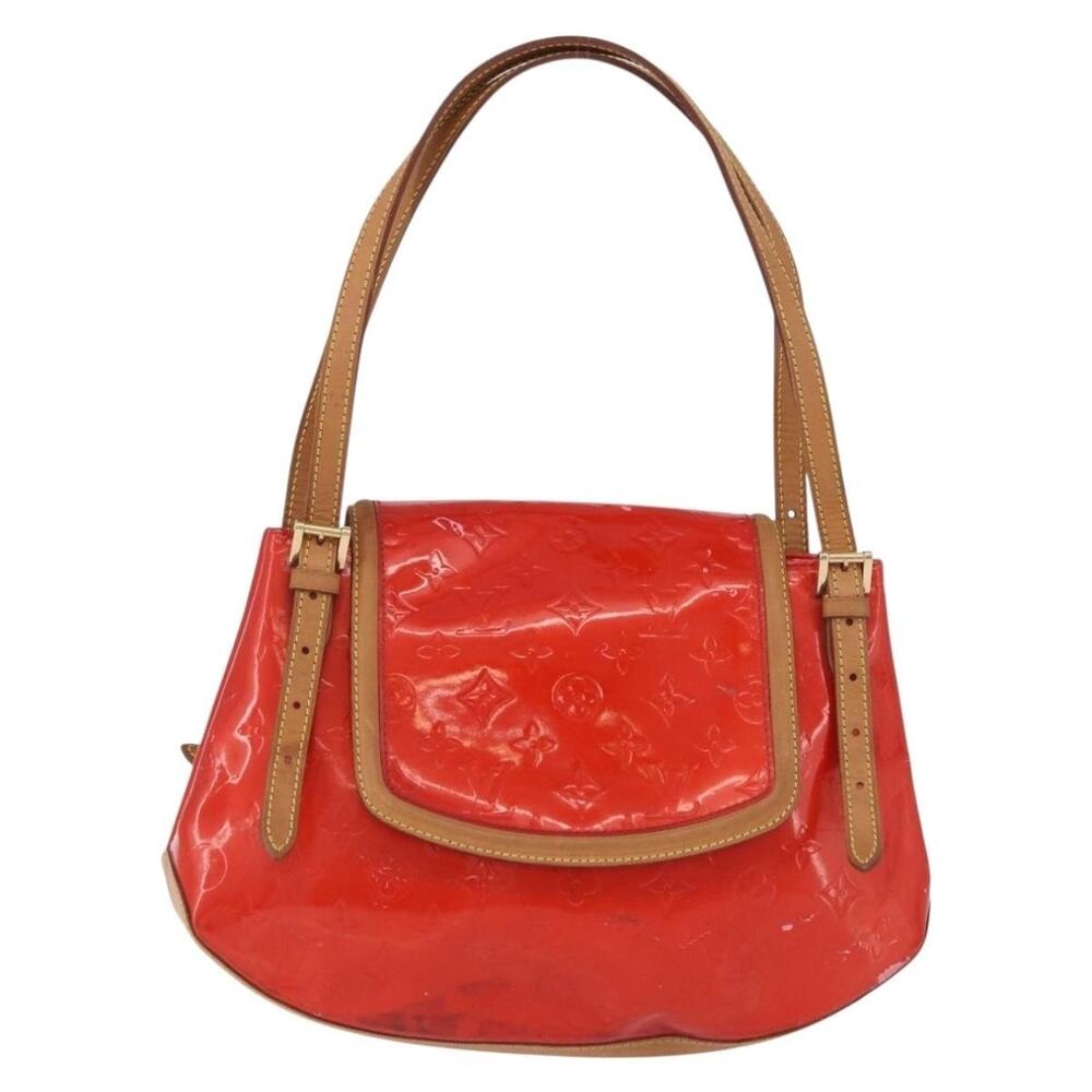Louis Vuitton Monogram Vernis Biscayne Bay GM Shoulder Bag Red